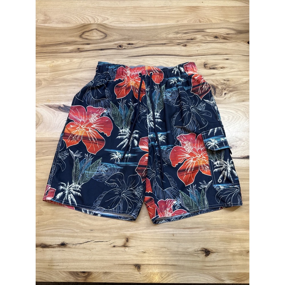 Croft & Barrow Hawaiian Mesh Lined Men's Trunks Swimwear W/Pockets Size Small